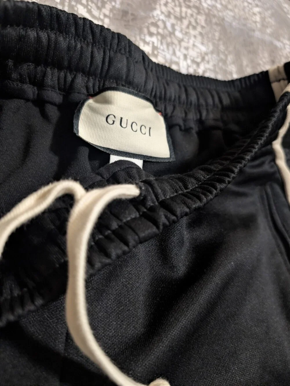 Gucci Technical Jersey GG Monogram Logo Side Ribbon Jogging Pants Men's - Small